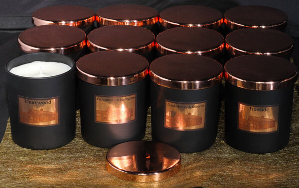 30cl Black Glass Scented Candle Range